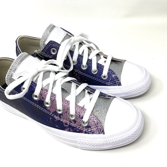 Converse CTAS OX Himalayan Salt Steel Navy Pink Low Sneaker Women's Size 571378C - Picture 2 of 8